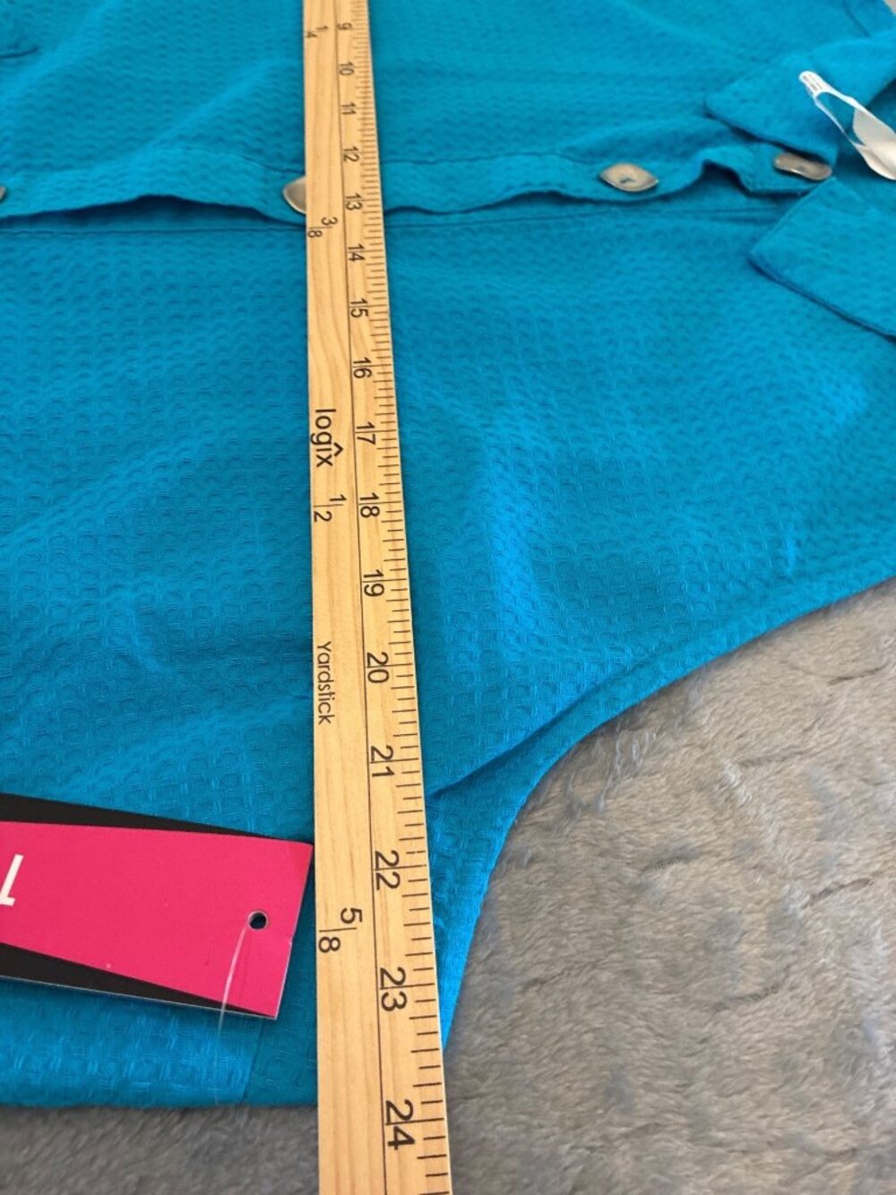 TeezHer XL Cornflower Blue Textured Cotton 2-Piece Tunic Capri Set NWT - Picture 10 of 15